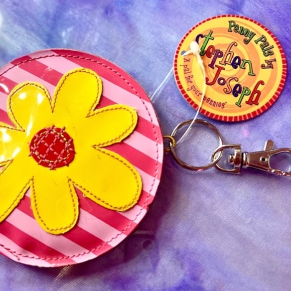 NWT Vintage Y2k Joseph Stephen Hot Pink Bag Charm/Coin Purse/Keychain Zipper - Picture 2 of 3